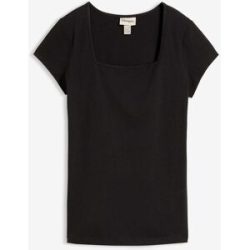bonprix T-Shirt Loose Fit, kurzärmlig, eckiger Karree-Ausschnitt