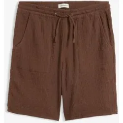 bonprix Schlupf-Bermuda aus Musselinbraun 52Damen