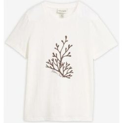 bonprix Bedrucktes T-Shirt mit Seidenanteilweiß 36Damen