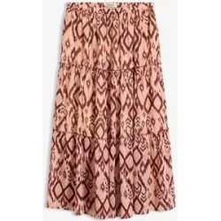 bonprix Stufenrock aus leichtem Chiffonrot 52Damen