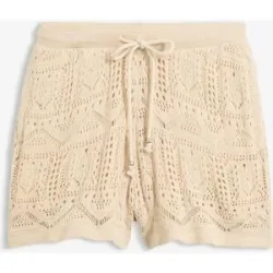 bonprix Ajour-Shorts aus Baumwoll-Mixbeige 44Damen