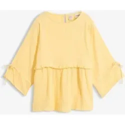 bonprix Blusenshirt aus luftigem Musselingelb 44Damen