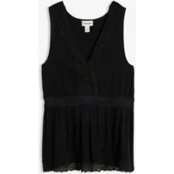 bonprix Top mit Spitzeschwarz 44Damen