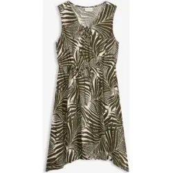 bonprix Strandkleid aus strukturiertem Crinklegrün 40Damen