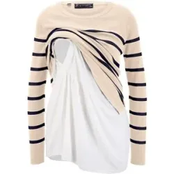 bonprix 2-in-1 leichter Umstands- und Stillpulloverbeige 32Damen