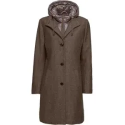 bonprix Winter-Kurzmantel in Wolloptik, 2in1 Optikbraun 44Damen