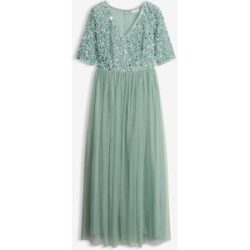 bonprix Abendkleid aus zartem Tüll mit Paillettenstickereigrün 34Damen