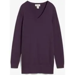 bonprix Basic Longpullover mit V-Ausschnittlila 52Damen