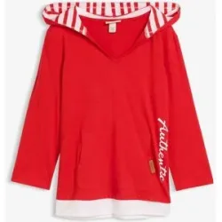 bonprix Kapuzen-Shirt, 3/4-Arm aus reiner Baumwollerot 40Damen