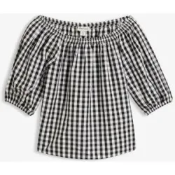 bonprix Carmenbluse aus reiner Baumwolleschwarz 46Damen