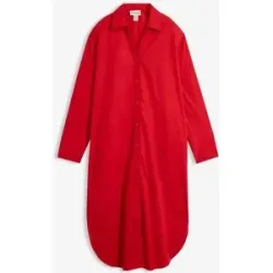 bonprix Hemdblusenkleid aus Baumwollerot 36Damen