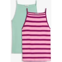 bonprix Ripp-Top aus reiner Bio-Baumwolle (2er Pack)lila 44Damen