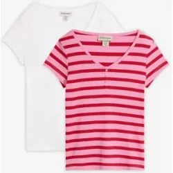 bonprix T-Shirt aus reiner Bio-Baumwolle (2er Pack)rosa 52Damen