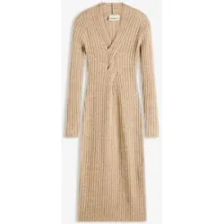 bonprix Strickkleid mit Wollanteilbeige 44Damen