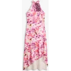 bonprix Abendkleid mit Blumen-Applikationpink 48Damen