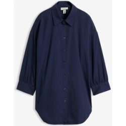 bonprix Oversize-Hemd aus Baumwolle mit 3/4 Armblau 44Damen