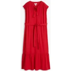 bonprix Hemdblusenkleid aus fließender Viscoserot 48Damen