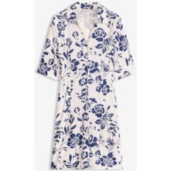 bonprix Blusenkleid aus Viskose, mit Knopfleiste, ausgestellte Passform, mit 3/4-Ärmeln