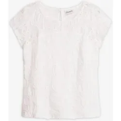 bonprix Blusenshirt mit Spitzeweiß 46Damen