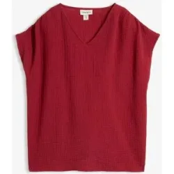 bonprix Tunikabluse aus softem Musselinrot 36Damen