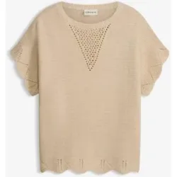 bonprix Kurzarm Pullover mit Glitzergarnbeige 40Damen