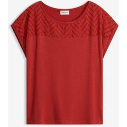 bonprix Spitzenshirt aus softer Viskoserot 52Damen