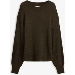 bonprix Oversize Lochstrick-Pullovergrün 36Damen