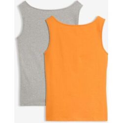 bonprix Tanktop mit U-Boot-Ausschnitt (2er Pack)grau 44Damen