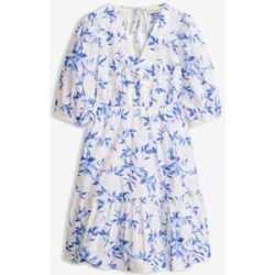 bonprix Minikleid für eleganten Look, aus Baumwolle, A-Linie Passform, Kurzarm-Design