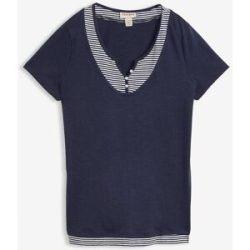bonprix 2-in-1-Shirt bequeme Passform, Kurzarm, für den Alltag, aus Baumwolle