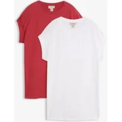 bonprix Longshirt aus reiner Bio-Baumwolle (2er Pack)rot 52Damen