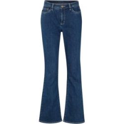 bonprix Bootcut Jeans Mid Waist, Bio-Baumwolleblau 48Damen
