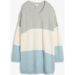 bonprix Longpullover aus Baumwollmischung, mit Rundhalsausschnitt, lange Form