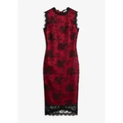 bonprix Spitzenkleid mit glänzendem Satin-Futterschwarz 42Damen