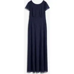 bonprix Maxikleid aus zartem Tüll mit Perlenstickereiblau 46Damen