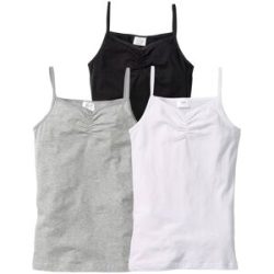 bonprix Top mit weicher Bio-Baumwolle (3er-Pack)weiß 140Mädchen
