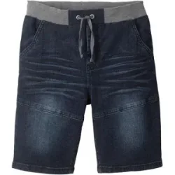 bonprix Schlupf-Stretch-Jeans-Bermuda, Regular Fitblau 134Knaben