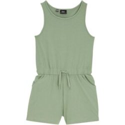 bonprix Jumpsuit bequemer Schnitt, elastische Taille mit Kordelzug, ärmellos
