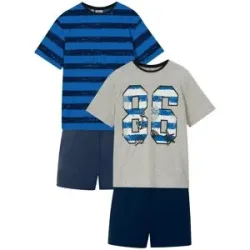 bonprix Shorty mit weicher Baumwolle (4-tlg. Set)blau 140Knaben