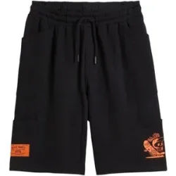 bonprix Sweat-Cargobermuda aus reiner Bio-Baumwolleschwarz 140Knaben