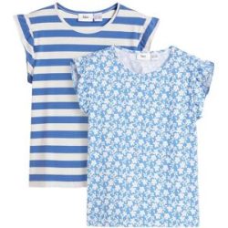 bonprix Shirt mit Bio-Baumwolle (2er Pack)weiß 152Mädchen