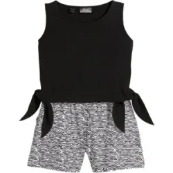 bonprix Jerseystop und Shorts (2tlg.Set) mit Bio-Baumwolleschwarz 164Mädchen