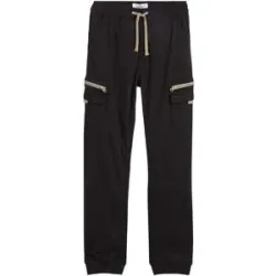 bonprix Regular Fit Cargo-Schlupfhose aus elastischen Baumwoll-Mix, Straightschwarz 176Knaben