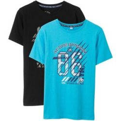 bonprix T-Shirt aus reiner Bio-Baumwolle (2er Pack)schwarz 128Knaben