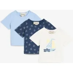 bonprix T-Shirts aus reiner Bio-Baumwolle (3er Pack)blau 68Knaben