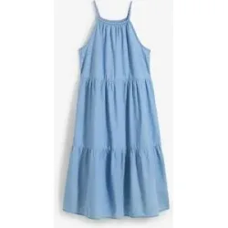 bonprix Jeanskleid aus fließender Baumwolleblau 134Mädchen