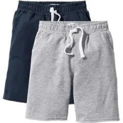 bonprix Sweat-Bermuda aus weichem Baumwol-Mix (2er Pack)grau 140Knaben