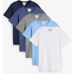 bonprix T-Shirt (5er Pack) aus reiner Baumwolleblau 140Knaben