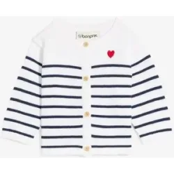 bonprix Maritime Feinstrickjacke mit Knöpfenweiß 92Mädchen