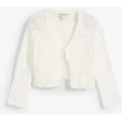 bonprix Ajour-Bolero mit 3/4 Ärmelnweiß 128Mädchen